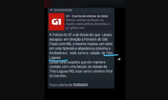 fake news Lázaro Barbosa